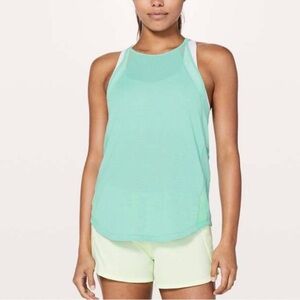 Lululemon Run Off Route Tank Top Size 4 Heathered Washed Marsh